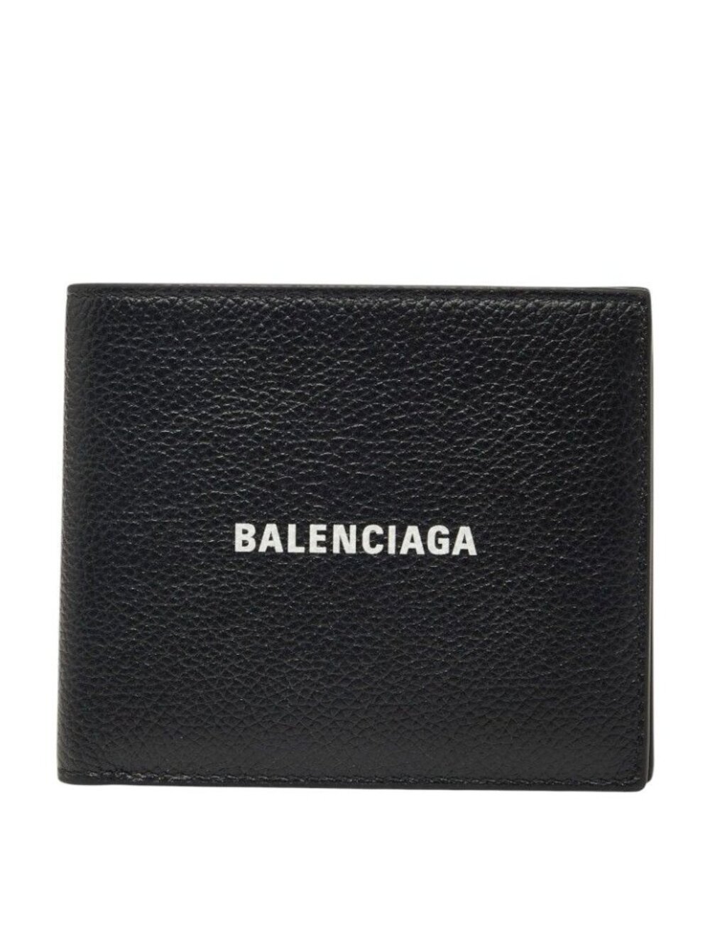 Balenciaga Logo Bifold Wallet Black Leather - Picture 1 of 10